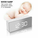 Digital LED Mirror Alarm Clock Temperature LED Light Table Time Bedside Clock AU