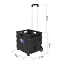 Foldable Shopping Cart Trolley Pack & Roll Folding Grocery Basket Crate Portable