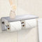 Stainless Steel Paper Roll Holders Towel Tissue Bath Toilet Double Storage Hooks