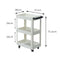 3 Tier Heavy Duty Steel Tool Cart Parts Steel Trolley  Storage Organizer Black