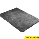 Soft Anti Slip Rectangle Plush Shaggy Floor Rug Carpet in Charcoal 200x140cm