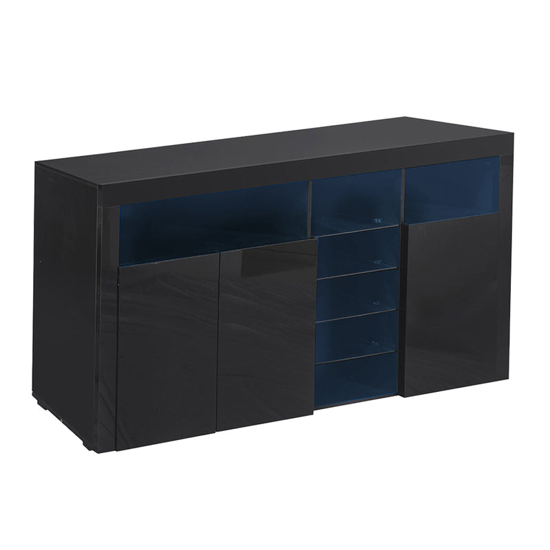 Levede Buffet Sideboard Cabinet Storage Modern High Gloss Cupboard Black