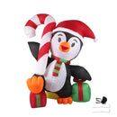 Santaco Inflatable Christmas Decor Happy Penguin 1.8M LED Lights Xmas Party