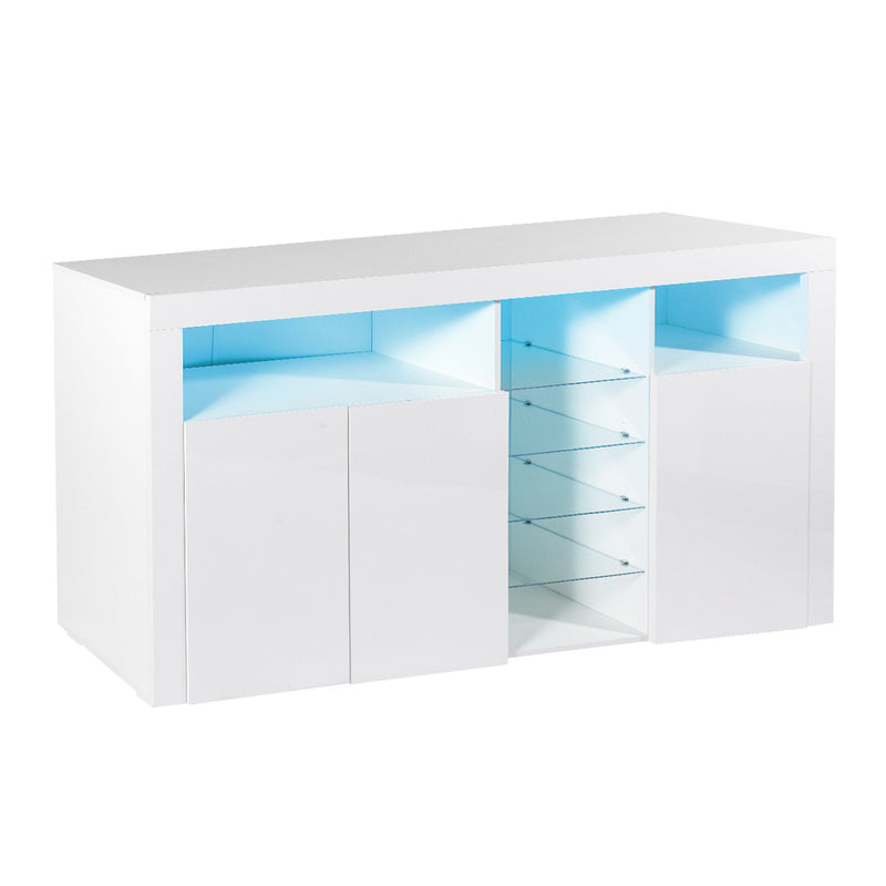 Levede Buffet Sideboard Cabinet Storage Modern High Gloss Cupboard White