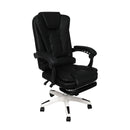 Gaming Chair Office Computer Seat Racing PU Leather Executive Footrest Racer Black