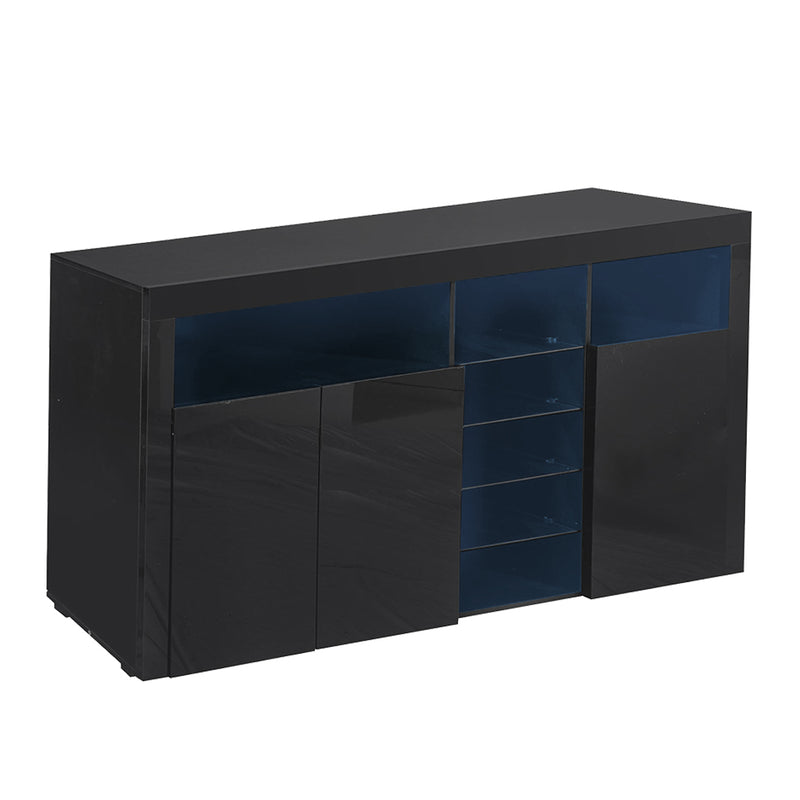 Levede Buffet Sideboard Storage Modern High Gloss Cabinet Cupboard Black