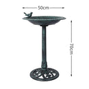 Bird Bath Feeder Metal Vintage Antique Garden Freestanding Iron Stake Bowl Green