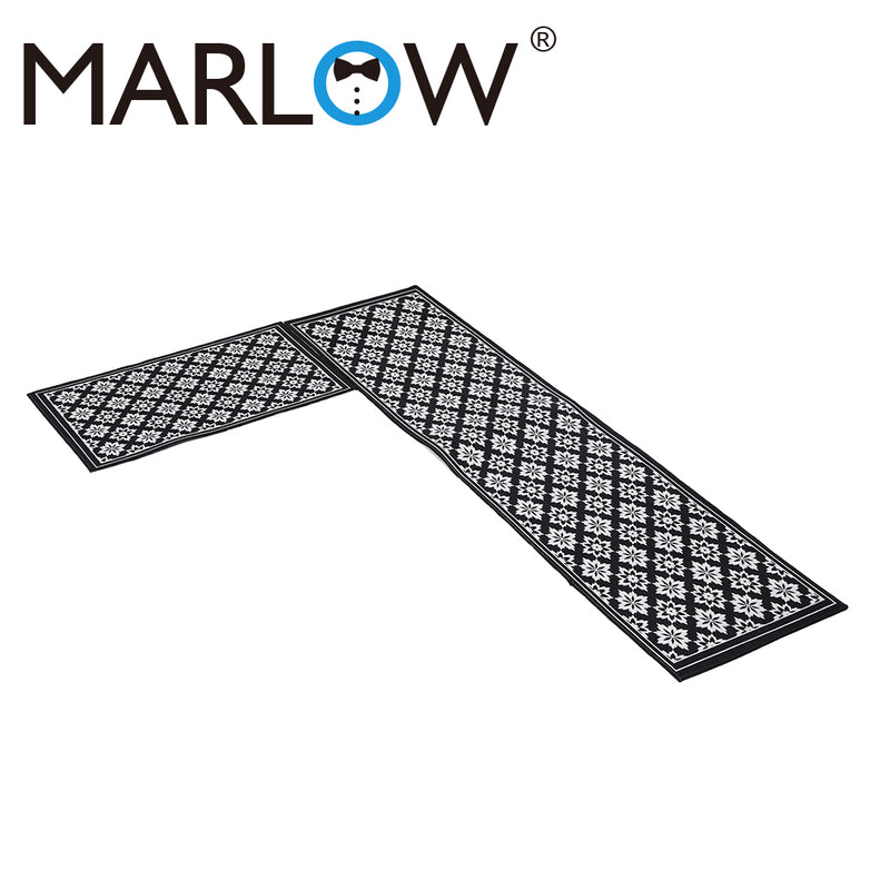 Marlow 2x Kitchen Mat Floor Rugs Area Carpet Non-Slip Door Mat 45x180cm /45x75cm