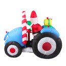 Santaco Inflatable Christmas Decor Tractor Santa 1.4M LED Lights Xmas Party