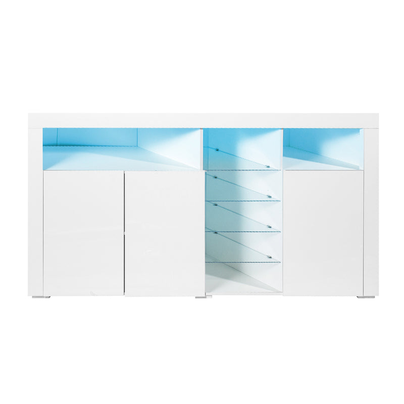 Levede Buffet Sideboard Cabinet Storage Modern High Gloss Cupboard White