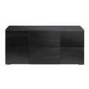 Levede Buffet Sideboard Cabinet Storage Modern High Gloss Cupboard Drawers Black 150cm