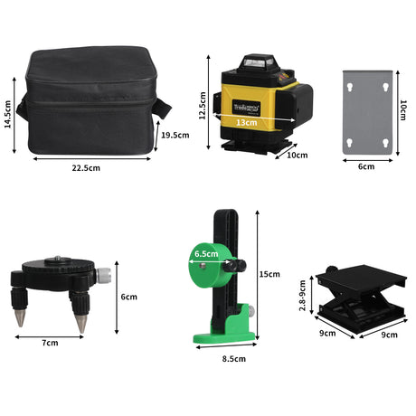 Laser Level Green Light 4D 16 Lines Auto Self Leveling 360Â° Rotary Cross Measure