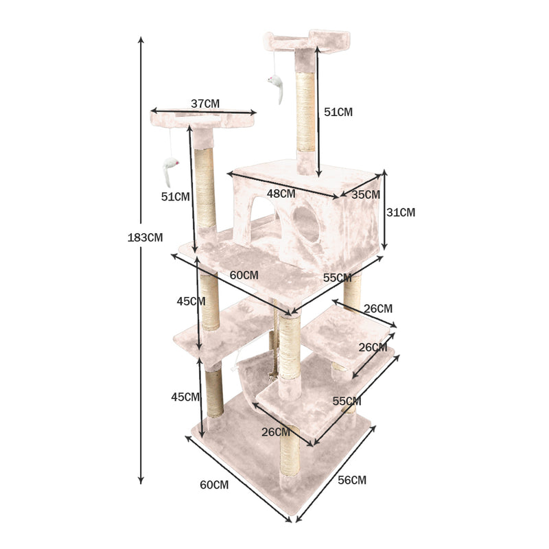 PaWz 1.83M Cat Scratching Post Tree Gym House Condo Furniture Scratcher Tower