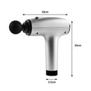 Massage Gun Deep Tissue Percussion Massager Muscle Vibrating Relaxing LCD 4 Head Silver