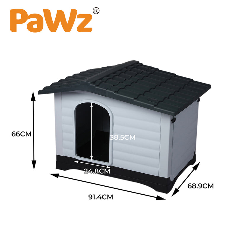 PaWz Dog Kennel Outdoor Indoor Pet Plastic Garden Large House Weatherproof Outside