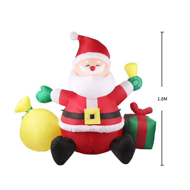 Santaco Inflatable Christmas Outdoor Decorations Santa LED Lights Xmas Party