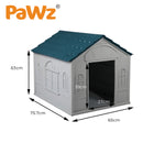 PaWz Dog Kennel Outdoor Indoor Pet Plastic Garden Large House Weatherproof Outside