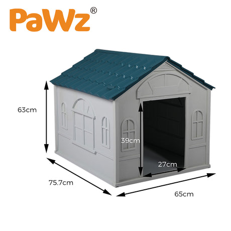 PaWz Dog Kennel Outdoor Indoor Pet Plastic Garden Large House Weatherproof Outside