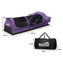 Mountview King Single Swag Camping Swags Canvas Dome Tent Hiking Mattress Purple