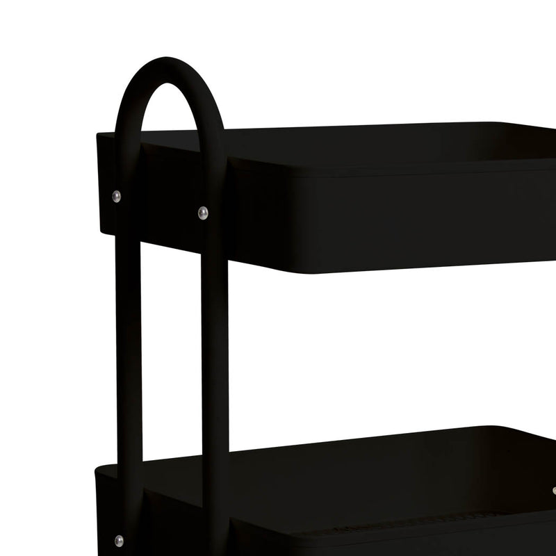 Levede 4 Tiers Kitchen Trolley Cart Steel Storage Rack Shelf Organiser Black