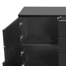 Levede Buffet Sideboard Cabinet Storage Modern High Gloss Cupboard Drawers Black 150cm