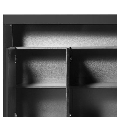 Levede Buffet Sideboard Cabinet Storage Modern High Gloss Furniture Black