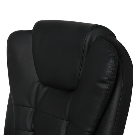 Gaming Chair Office Computer Seat Racing PU Leather Executive Footrest Racer Black