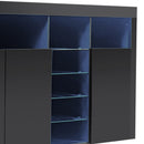 Levede Buffet Sideboard Cabinet Storage Modern High Gloss Cupboard Black