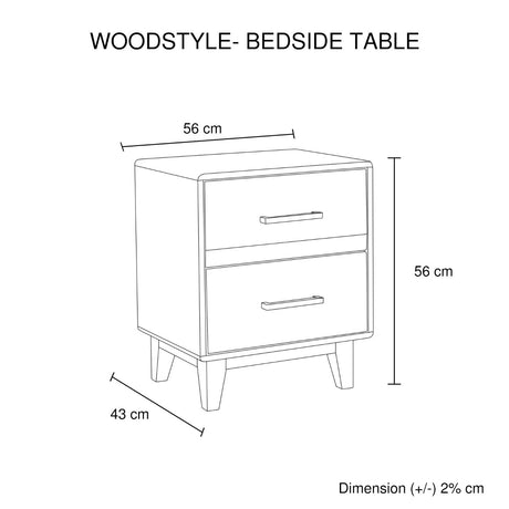 Woodstyle Bedside 2 drawers