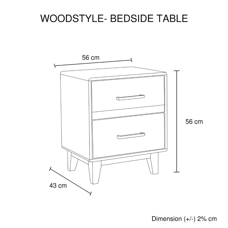 Woodstyle Bedside 2 drawers