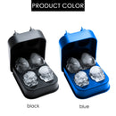 3D 4-Skull Bear Whiskey Ice Cube Maker Silicone Mold Tray Funnel Mould Bar Blue