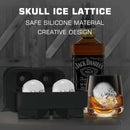 3D 4-Skull Bear Whiskey Ice Cube Maker Silicone Mold Tray Funnel Mould Bar Black