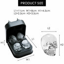 3D 4-Skull Bear Whiskey Ice Cube Maker Silicone Mold Tray Funnel Mould Bar Blue