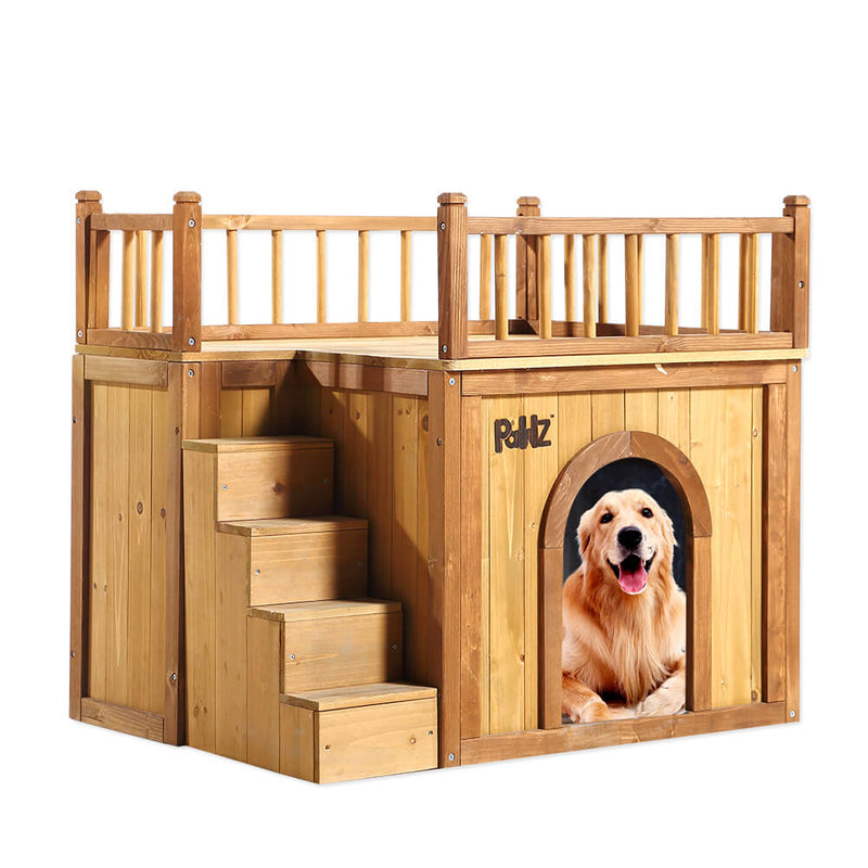 PaWz All Weather Dog Kennel Kennels Outdoor Wooden Pet House Puppy Large