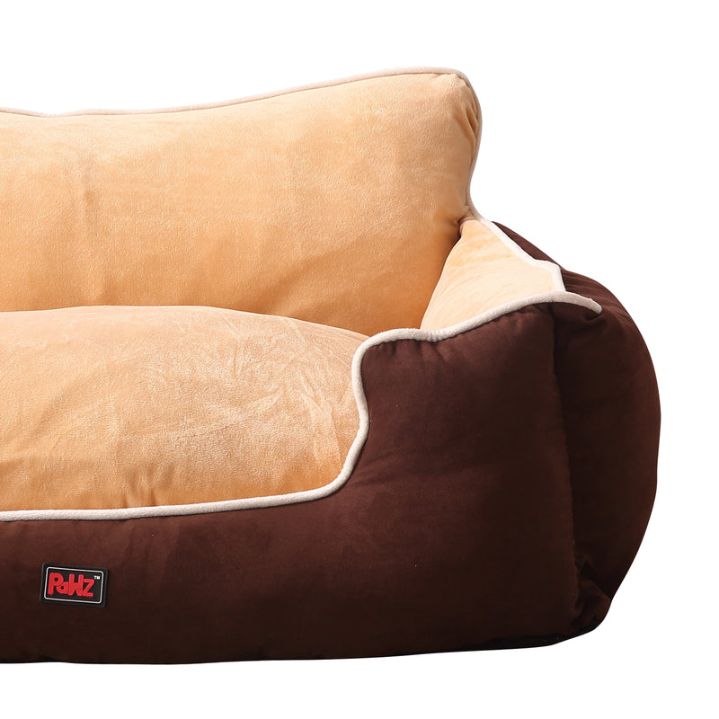 PaWz Size 3XL Brown Colour Pet Deluxe Soft Cushion with High Back Support