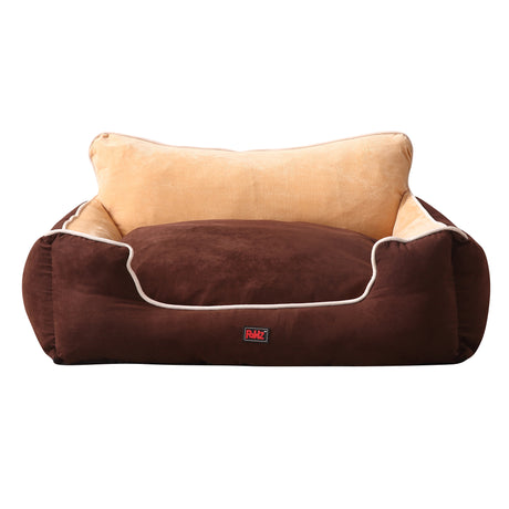 PaWz Size 3XL Brown Colour Pet Deluxe Soft Cushion with High Back Support