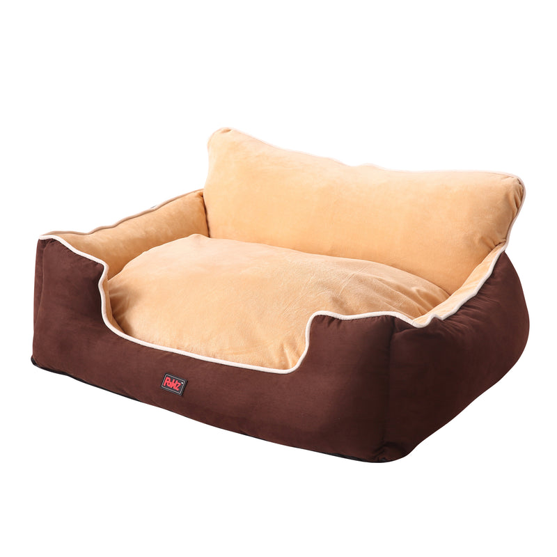 PaWz Size 2XL Brown Colour Pet Deluxe Soft Cushion with High Back Support