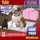 PaWz 400pc 60x60cm Puppy Pet Dog Indoor Cat Toilet Training Pads Absorbent Pink