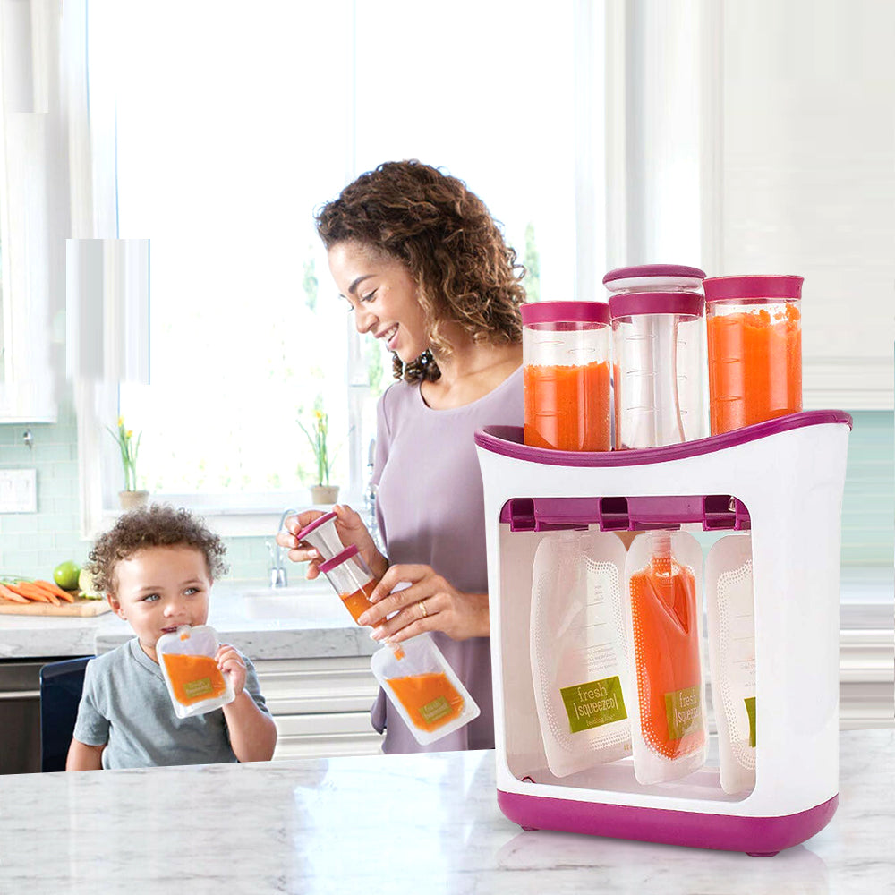 Infant Baby Feeding Food Squeeze Station Toddler Fruit Maker Dispenser ...