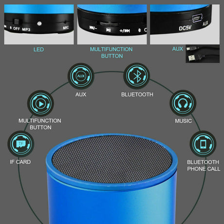 Portable Wireless Car Bluetooth Music Speaker Mini AUX Stereo for iPhone iPad PC