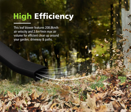 JOYO 20V Cordless Leaf Blower 6-Speed Lithium Electric Battery Nozzles Garden