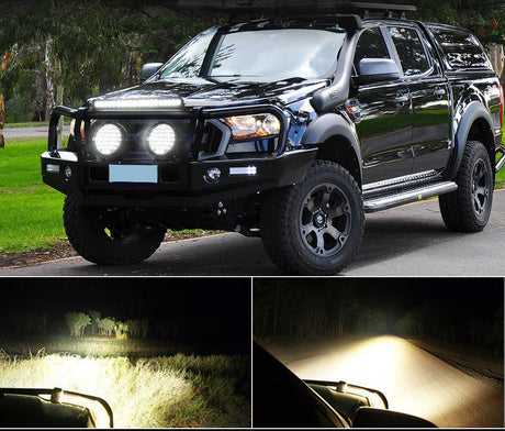 Pair 9inch LED Driving Spot Lights + 20inch LED Light Bar Kit Offroad