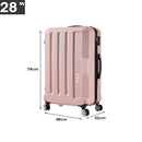 Luggage TSA Hard Case Suitcase Travel Lightweight Trolley Carry on Bag 28" Pink