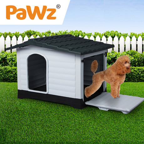 PaWz Dog Kennel Outdoor Indoor Pet Plastic Garden Large House Weatherproof Outside