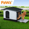 PaWz Dog Kennel Outdoor Indoor Pet Plastic Garden Large House Weatherproof Outside