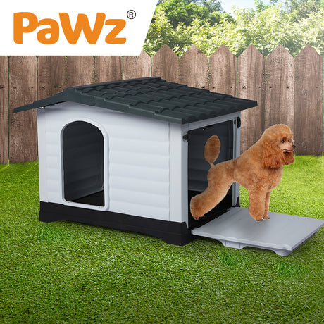 PaWz Dog Kennel Outdoor Indoor Pet Plastic Garden Large House Weatherproof Outside