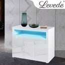 Levede Buffet Sideboard Cabinet Storage Modern High Gloss Furniture  White