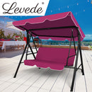 Swing Chair Hammock Outdoor Furniture Garden Canopy Cushion Bench Red