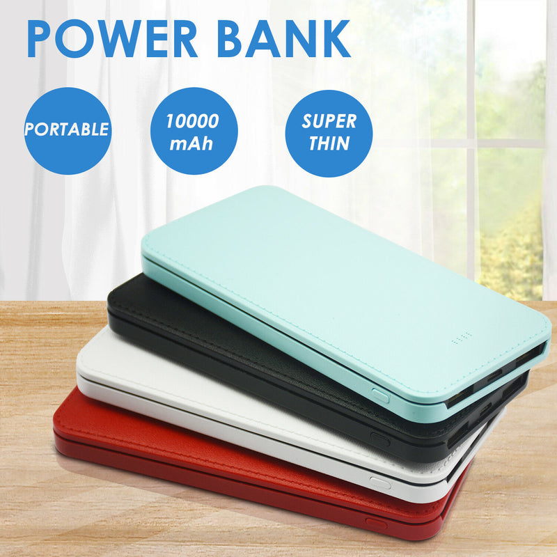 Portable 10000mAh External Power Bank Pack Dual USB Battery Charger Black