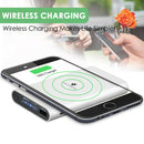 2IN1 Qi Wireless Charger 10000mAh Fast Charging Pad iPhone Samsung Android Black